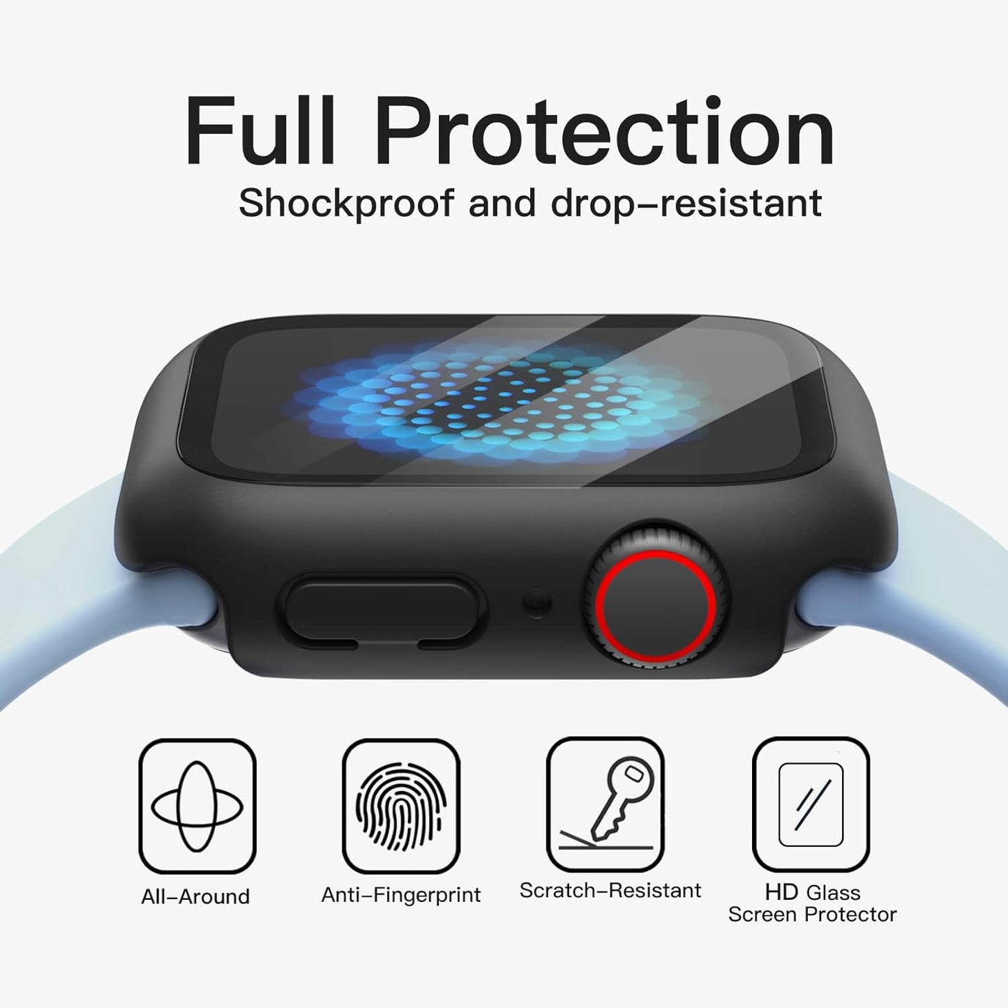 JETech Black Screen Protector for Apple Watch Series 9 8 7 41mm - Durable DEMO