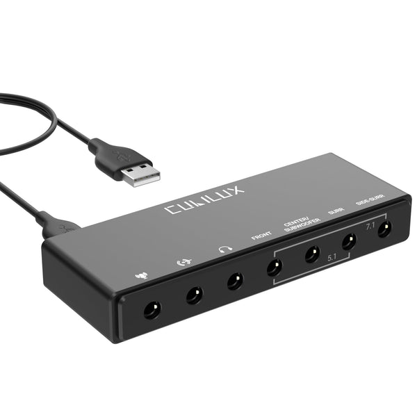 Cubilux 7.1 USB Surround Sound Card, 48KHz-384KHz Sample Rate, External DEMO