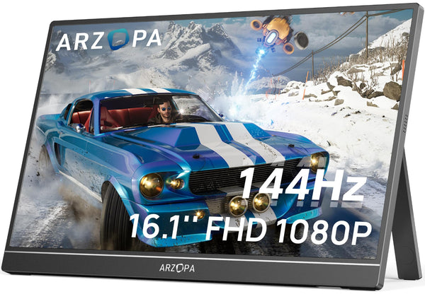 ARZOPA 16.1" Monitors Portable Gaming Monitor with 144Hz 1080P FHD Display NEW