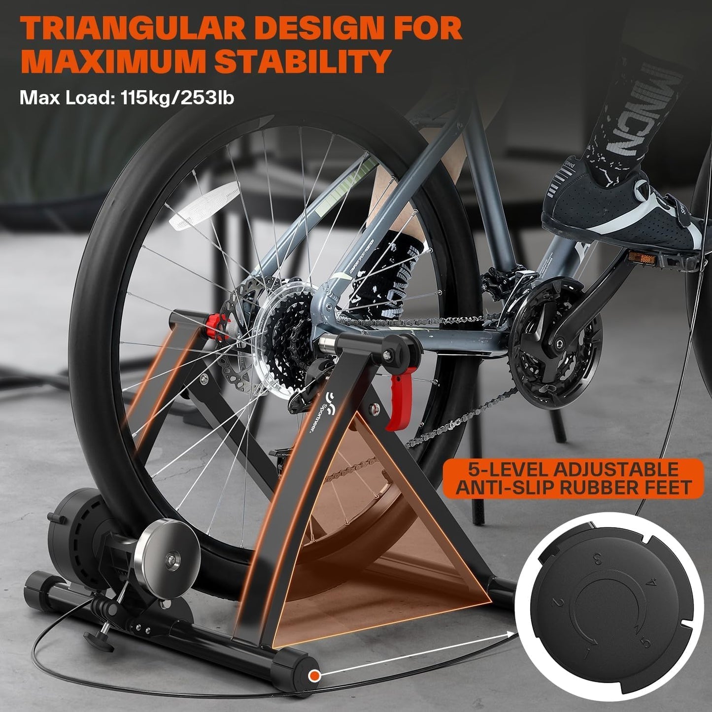 Sportneer Magnetic Stationary Bike Trainer for 26-28" & 700C Bicycles Size DEMO