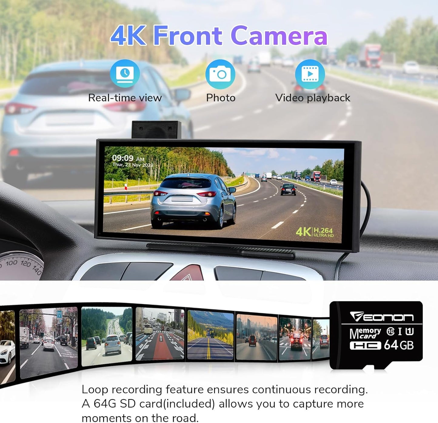 Eonon In-Dash Mounting Frame Wireless CarPlay Android Auto Portable Radio NEW