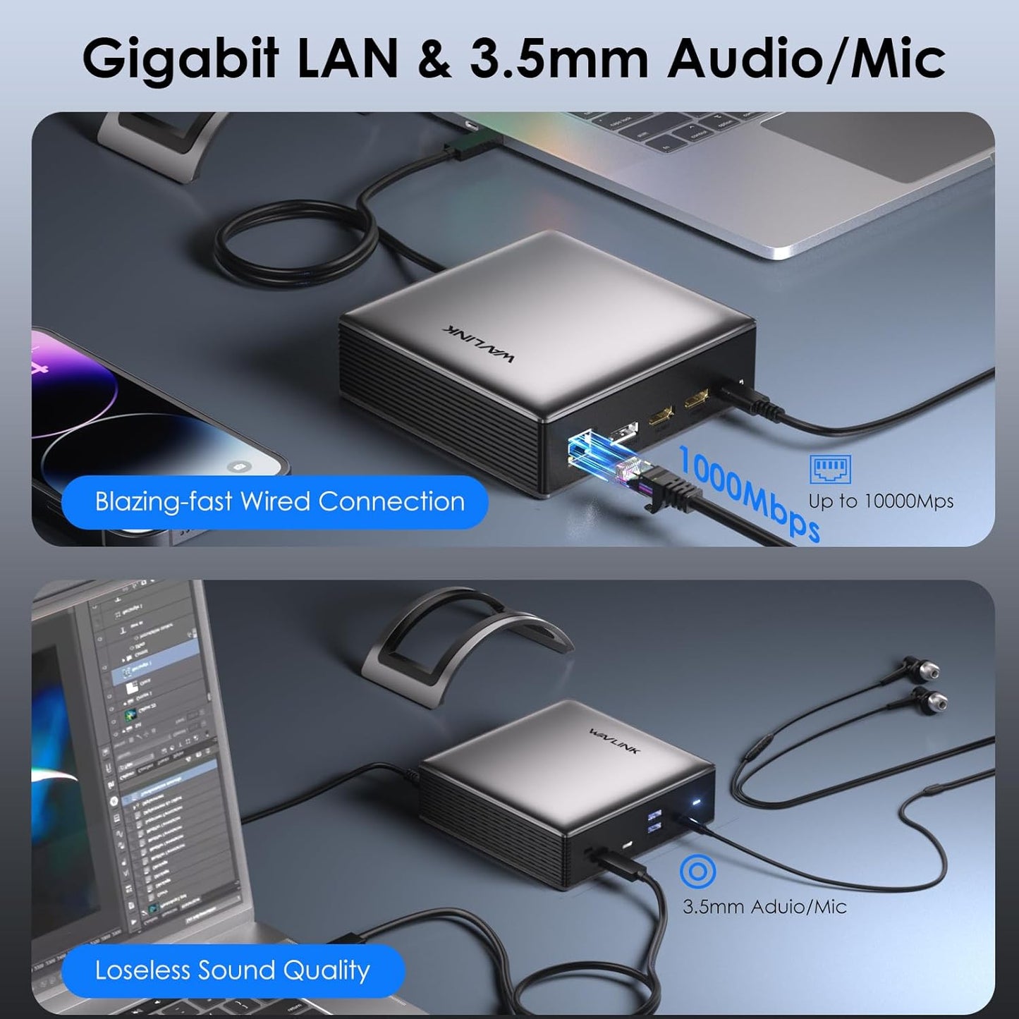 WAVLINK 9-in-1 USB-C Laptop Docking Station with Triple Display Support, DEMO