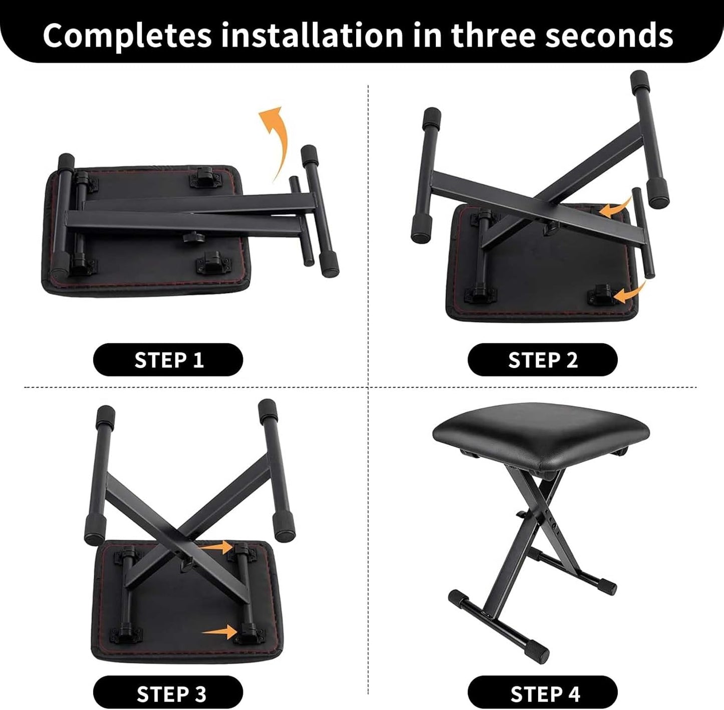 Sulishang Adjustable Accessories Portable Piano Keyboard Stand and Bench NEW