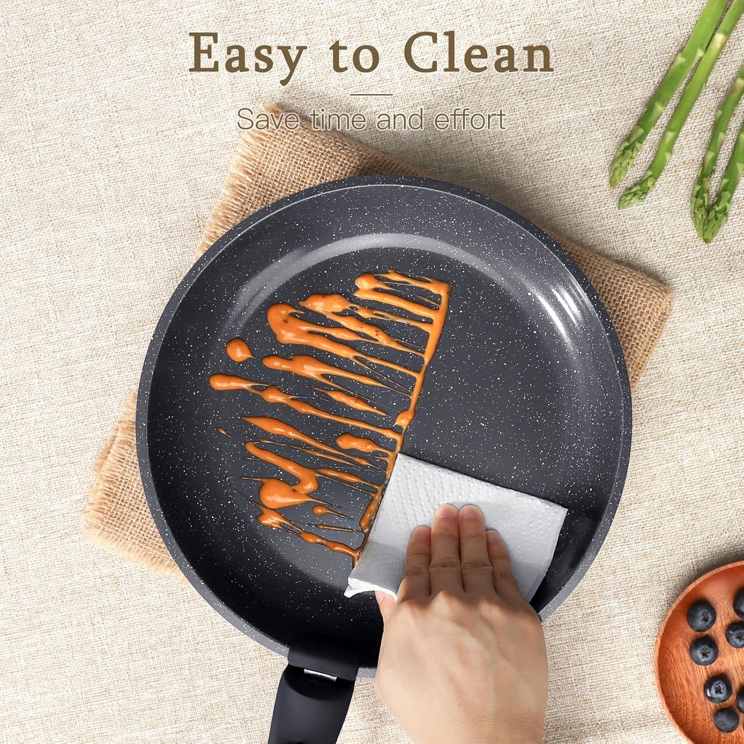 GiPP 21-Piece Ceramic Nonstick Cookware Set - Dark Grey Pots and Pans Size DEMO