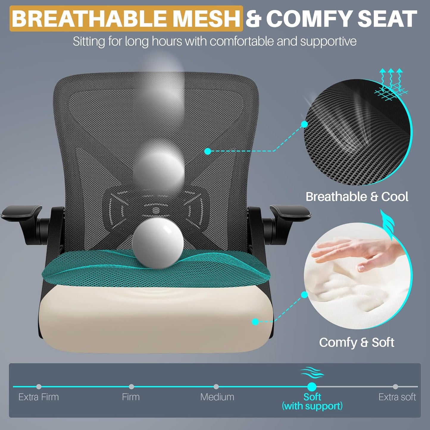 FelixKing Ergonomic Desk Chair Breathable Mesh Task Office Black \NEW