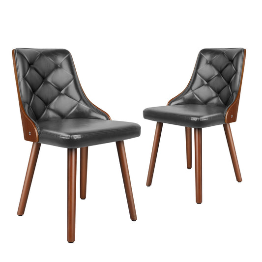 ALFORDSON Bentwood Dining Chairs Set of 2 Faux Leather Black Size 40cm x NEW