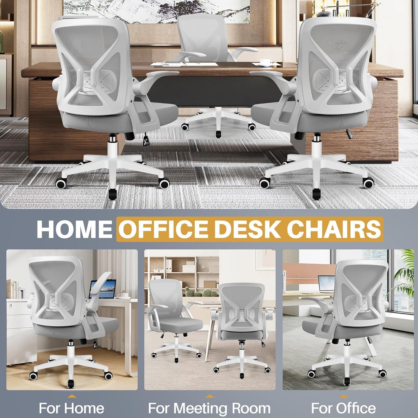 FelixKing Ergonomic Desk Chair Breathable Mesh Task Office with Wheels Size NEW
