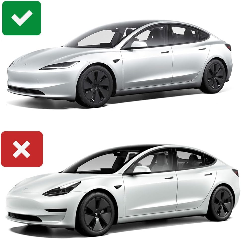 VION Grey Tesla Model 3 Roof Sunshades - Precision Fit Full Coverage DEMO
