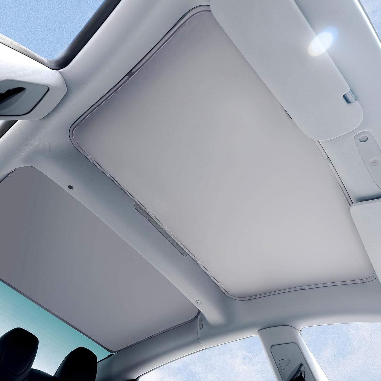 VION Grey Tesla Model 3 Roof Sunshades - Precision Fit Full Coverage DEMO