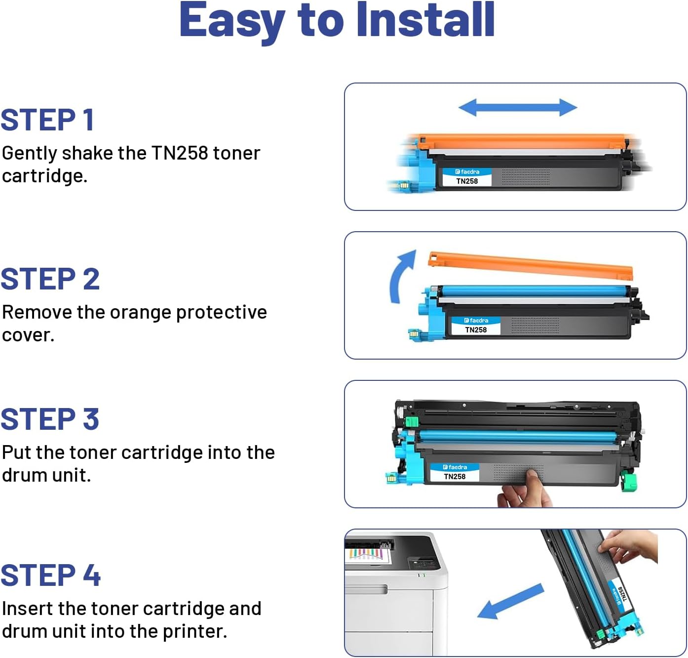 Faedra Toner Cartridge Set Multi Color Cyan Magenta Compatible for Brother NEW