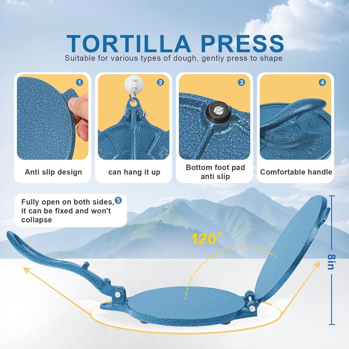 Vivicreate 8" Speciality Appliances Cast Iron Tortilla Maker & Quesadilla DEMO