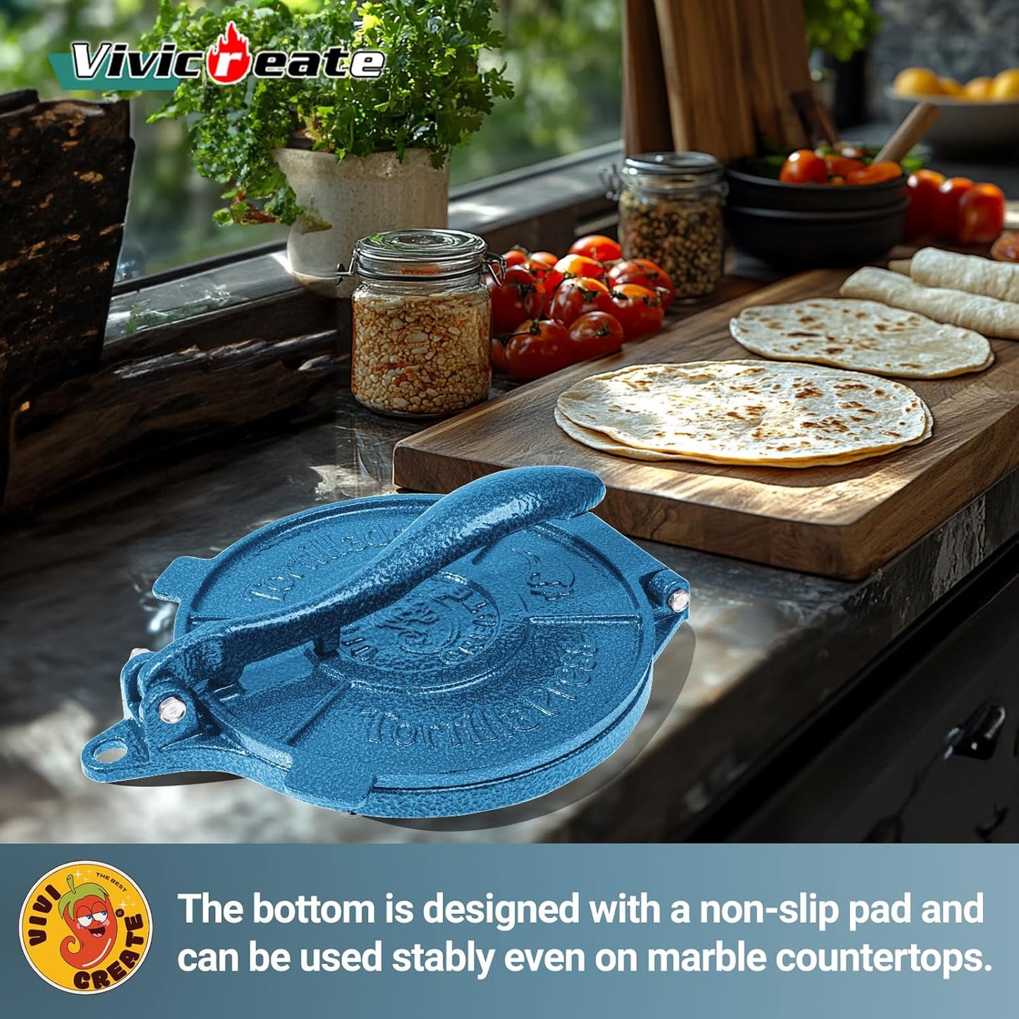 Vivicreate 8" Speciality Appliances Cast Iron Tortilla Maker & Quesadilla DEMO