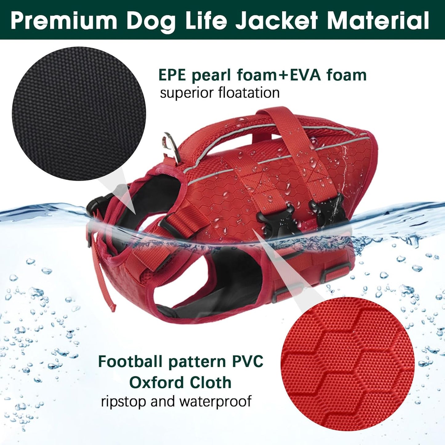 Kuoser Dog Lifejackets Life Jacket High Flotation Reflective Vest for NEW