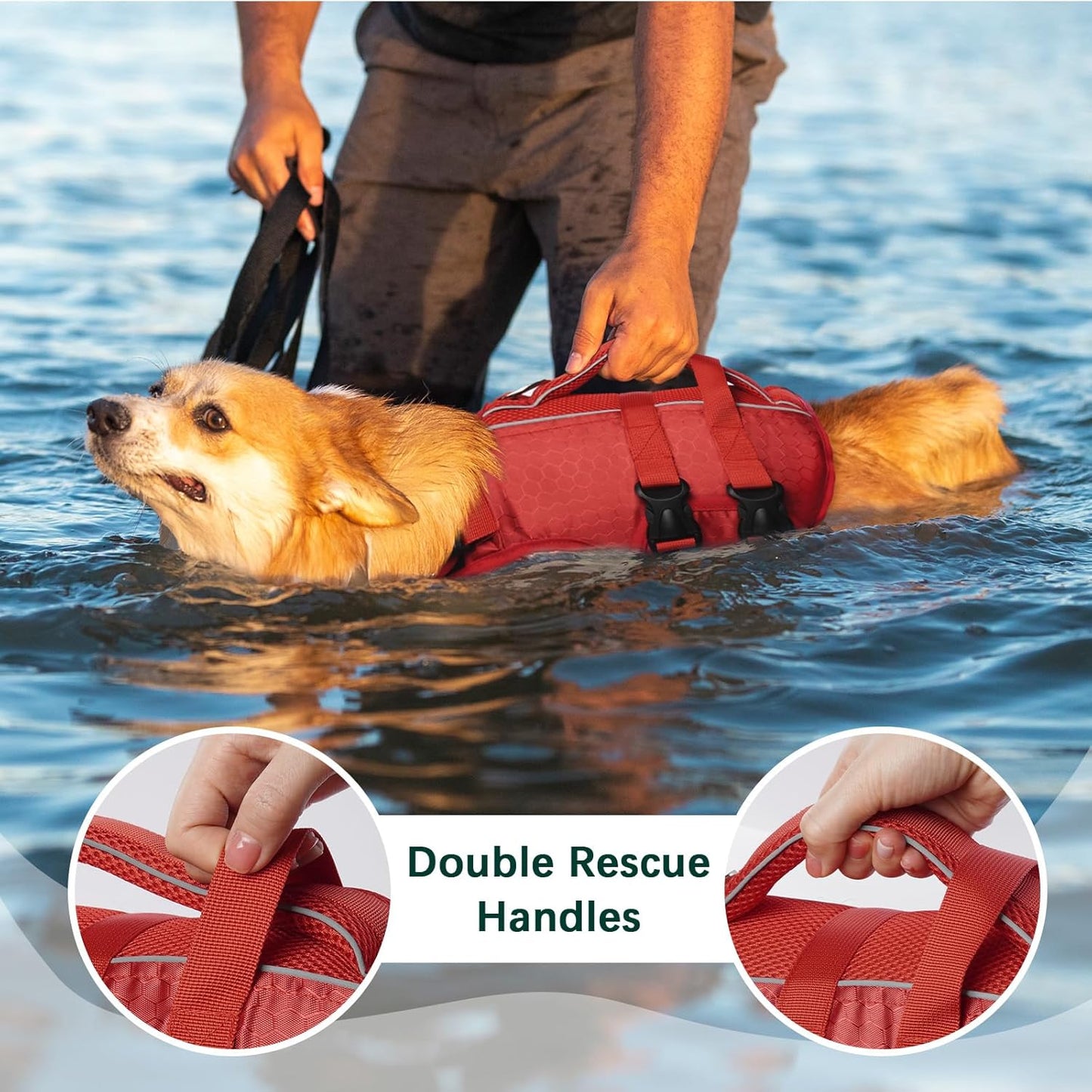 Kuoser Dog Lifejackets Life Jacket High Flotation Reflective Vest for NEW