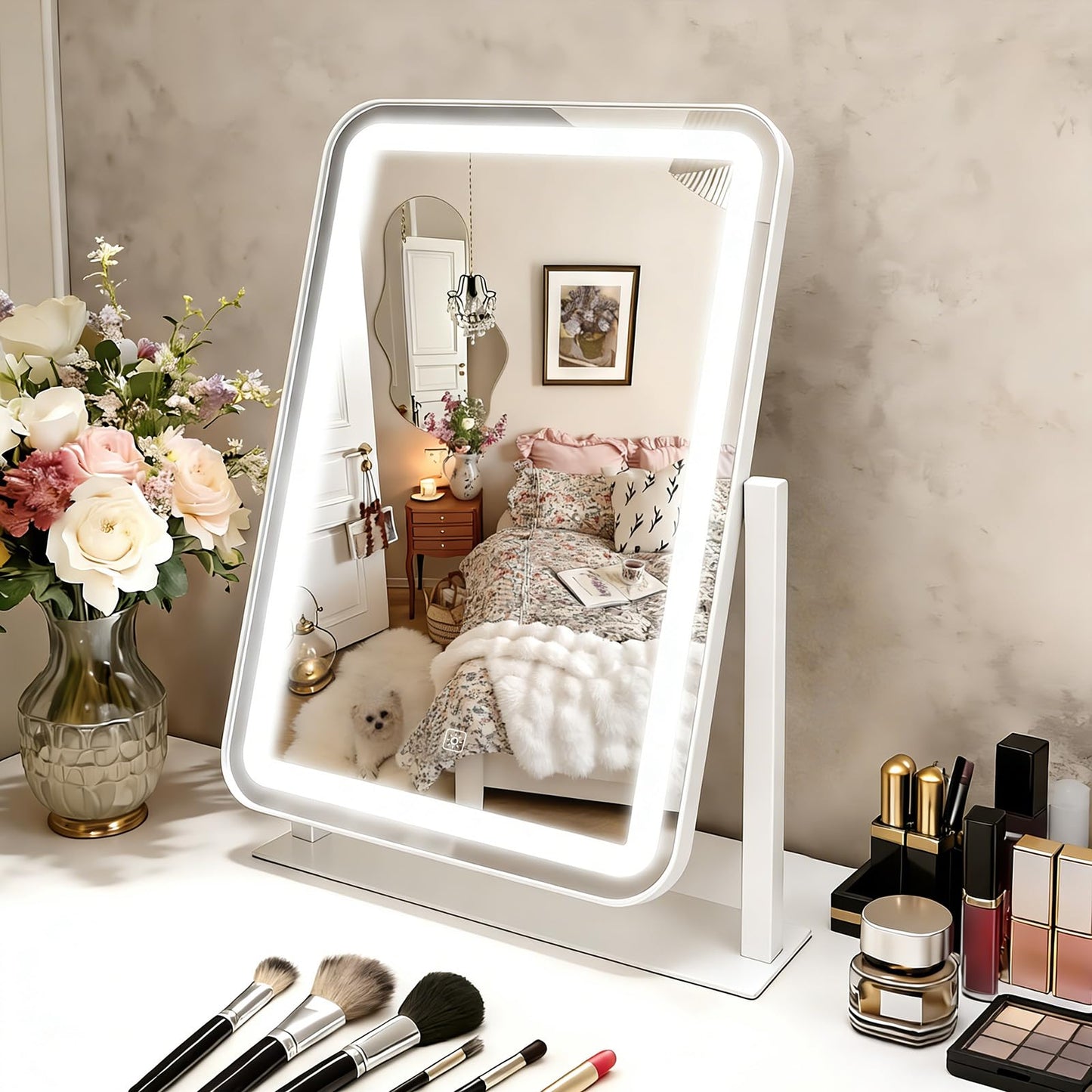 JaJabuy LED Vanity Makeup Mirror with 10X Magnification Bright White NEW