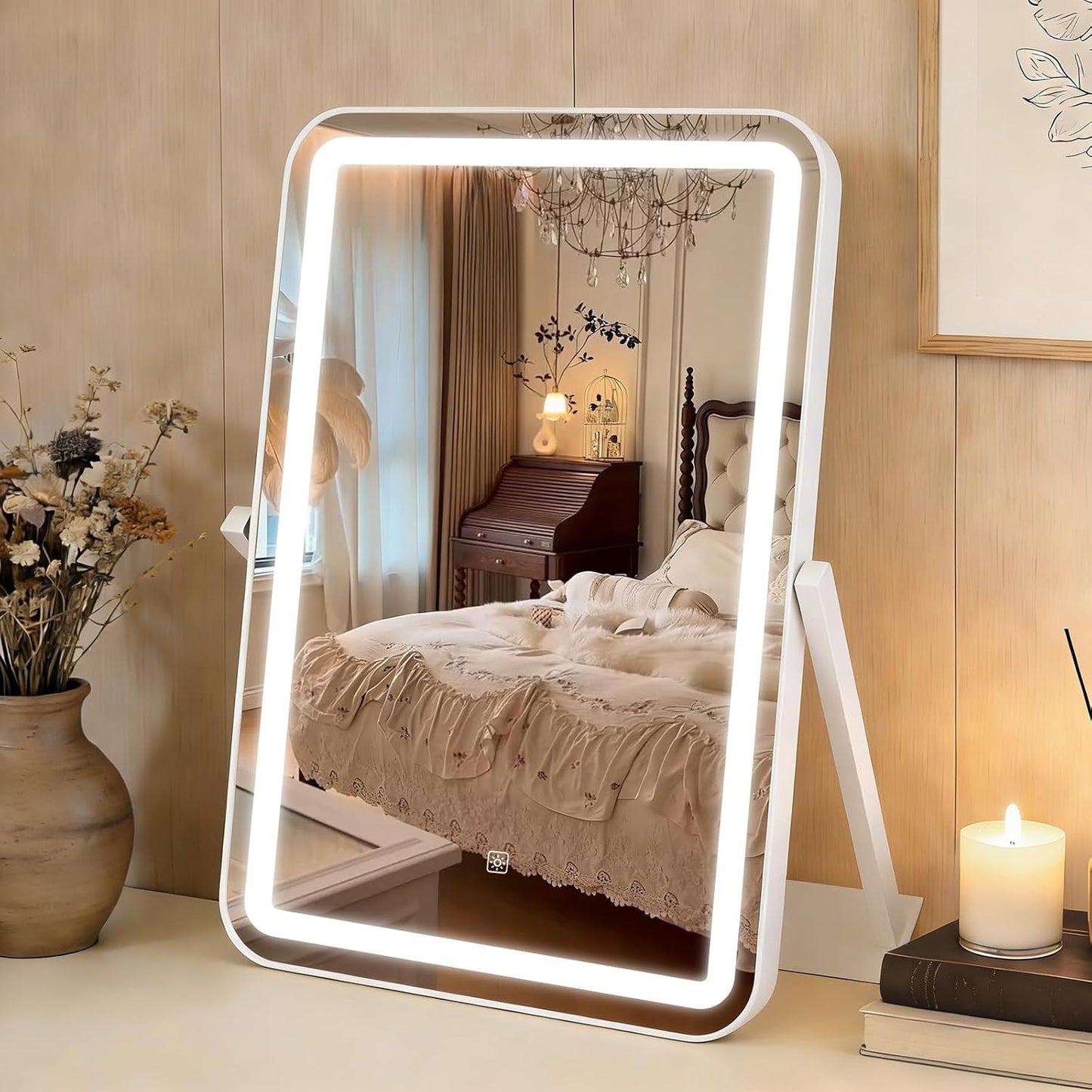 JaJabuy LED Vanity Makeup Mirror with 10X Magnification Bright White NEW