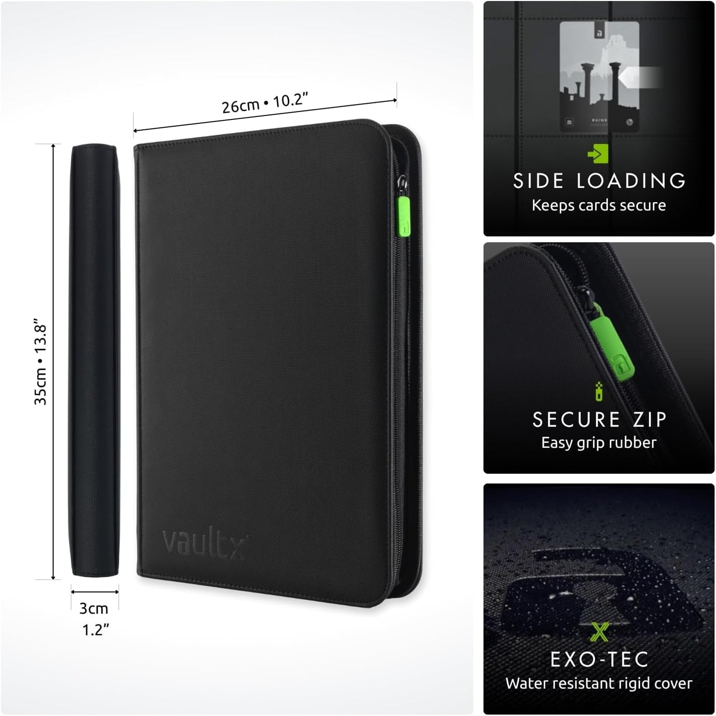 Vault X Albums 9 Pocket Zip Binder Album 360 Cards Exo-Tec Material 26cm NEW