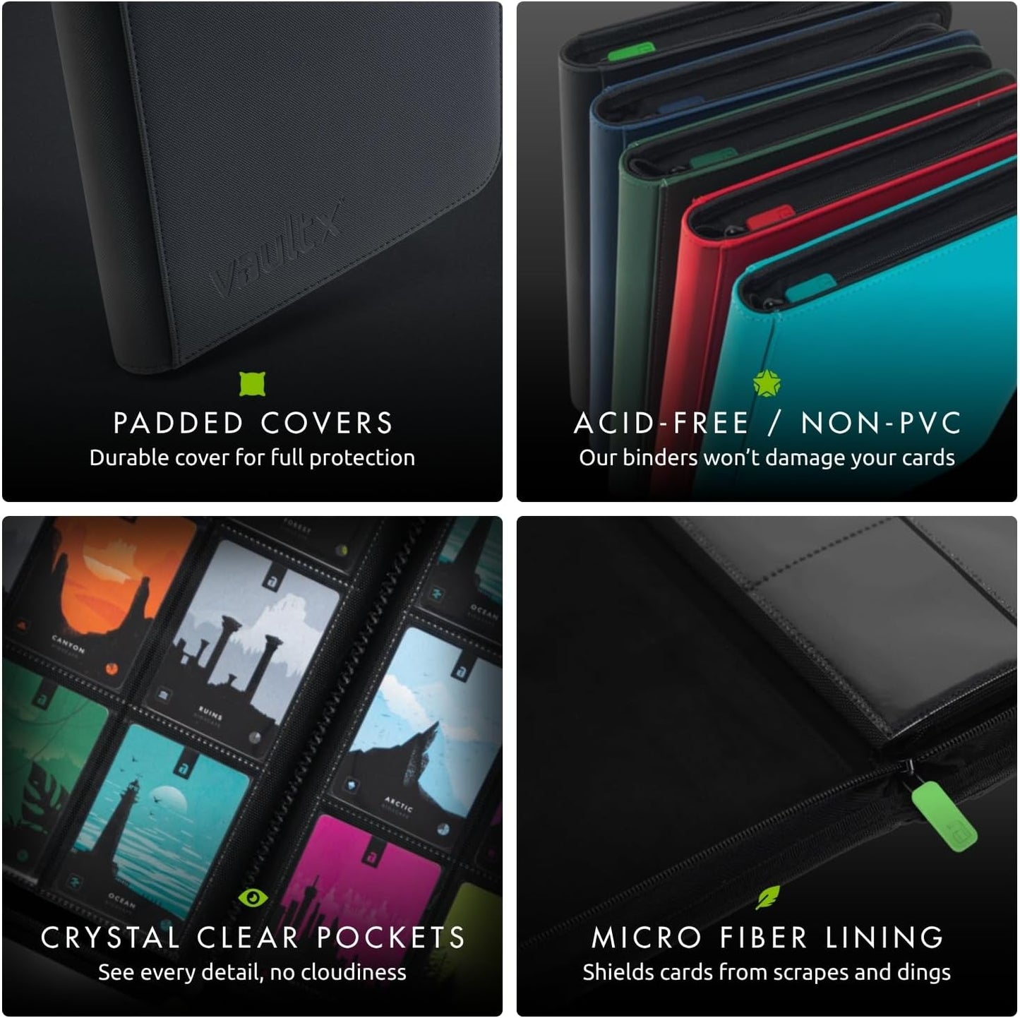 Vault X Albums 9 Pocket Zip Binder Album 360 Cards Exo-Tec Material 26cm NEW