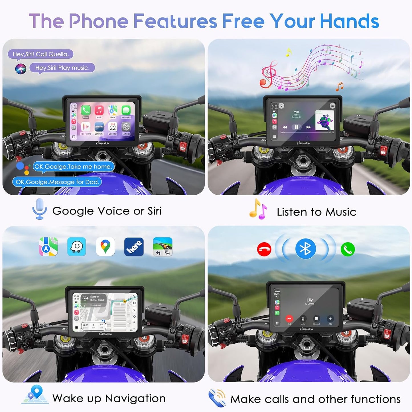 CARPURIDE On-Dash On-Dash-Monitoring Monitoring System with CarPlay, NEW