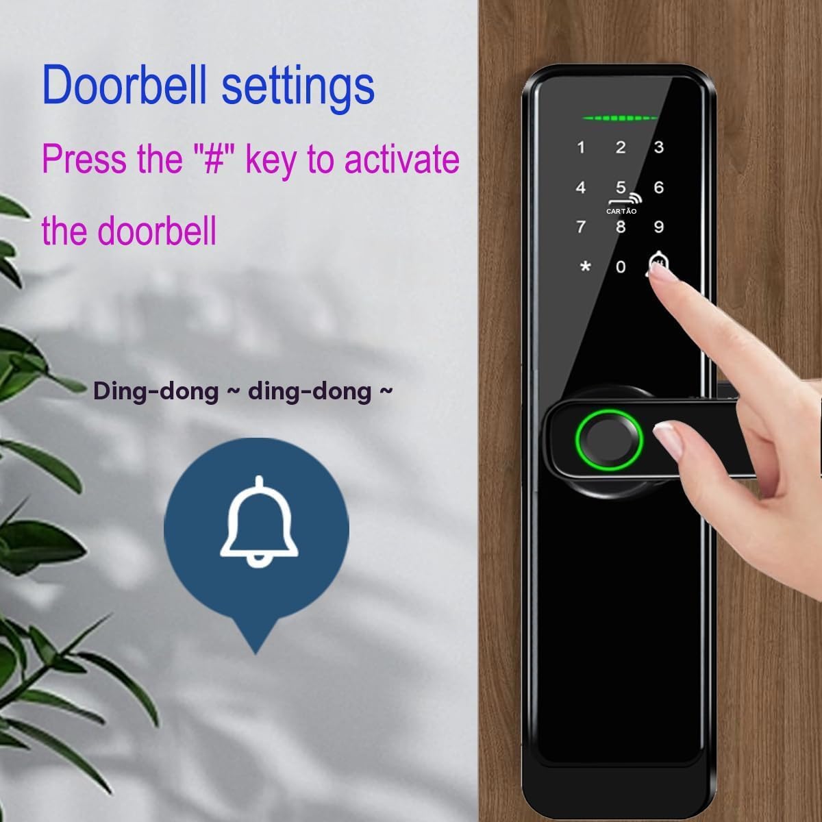 AILRINNI Fingerprint Stops Smart Door Lock Keyless Entry Deadbolt in Black DEMO