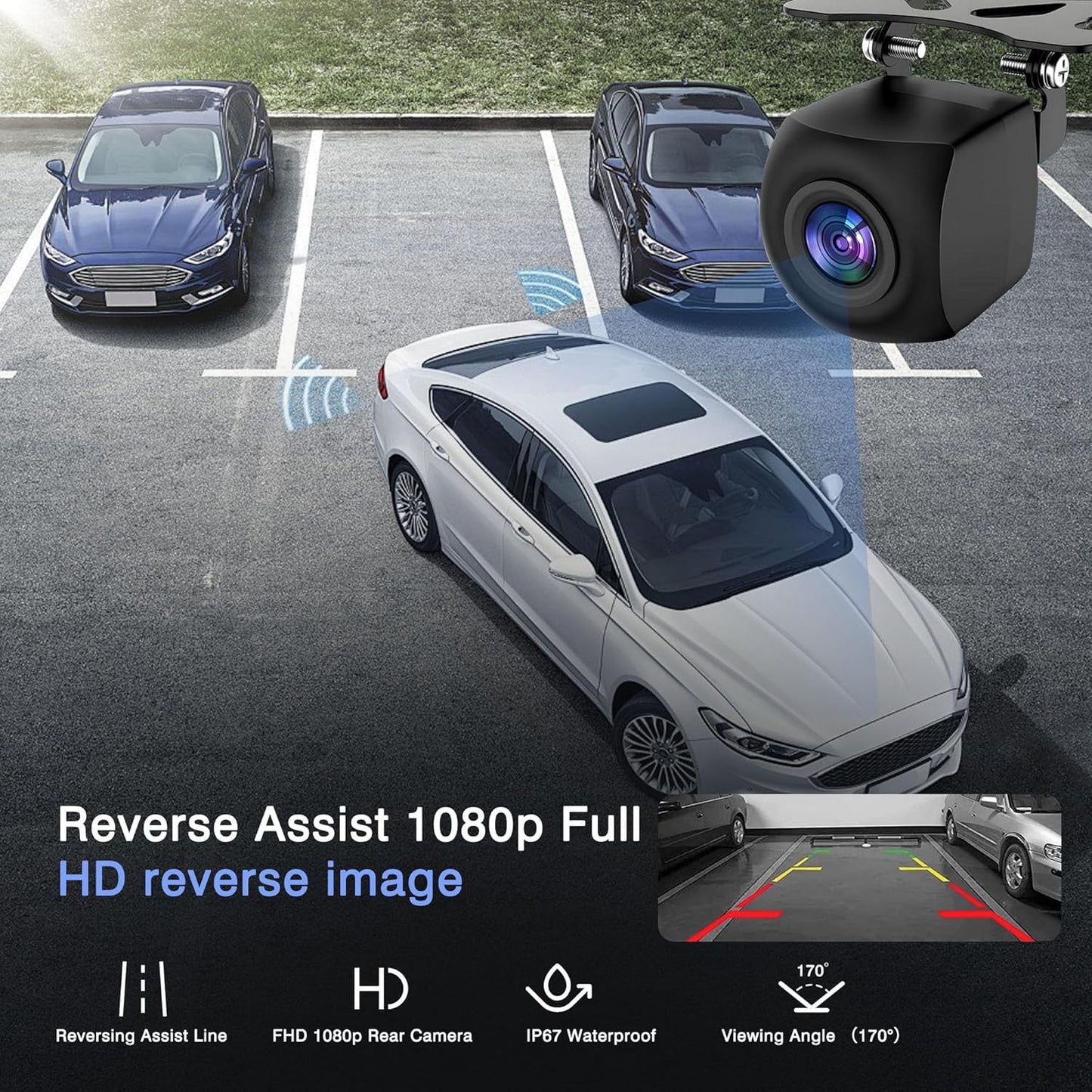 OTNBGSR Portable IPS Android Auto On-Dash-Monitoring System for Cars, Black DEMO