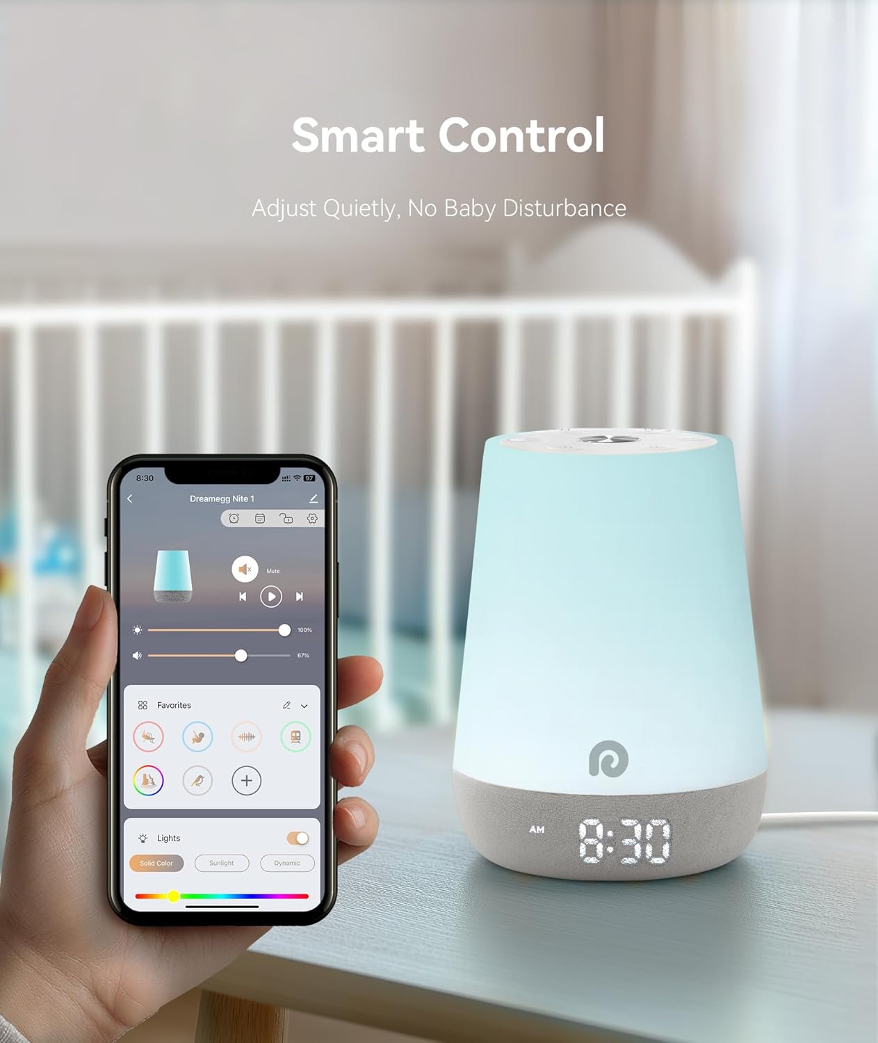 Dreamegg White Noise Machine & Sleep Trainer Clock for Kids - Soothing DEMO