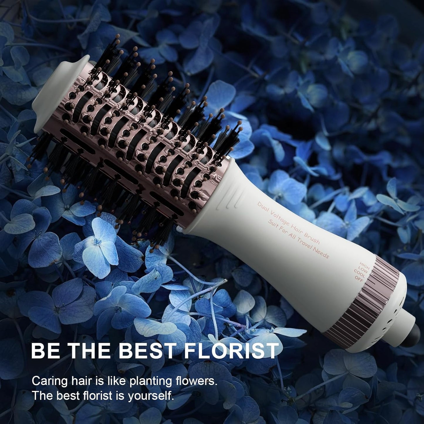 4-in-1 Mini Hot Air Styler Brush with Titanium Barrel for All Hair Types, DEMO
