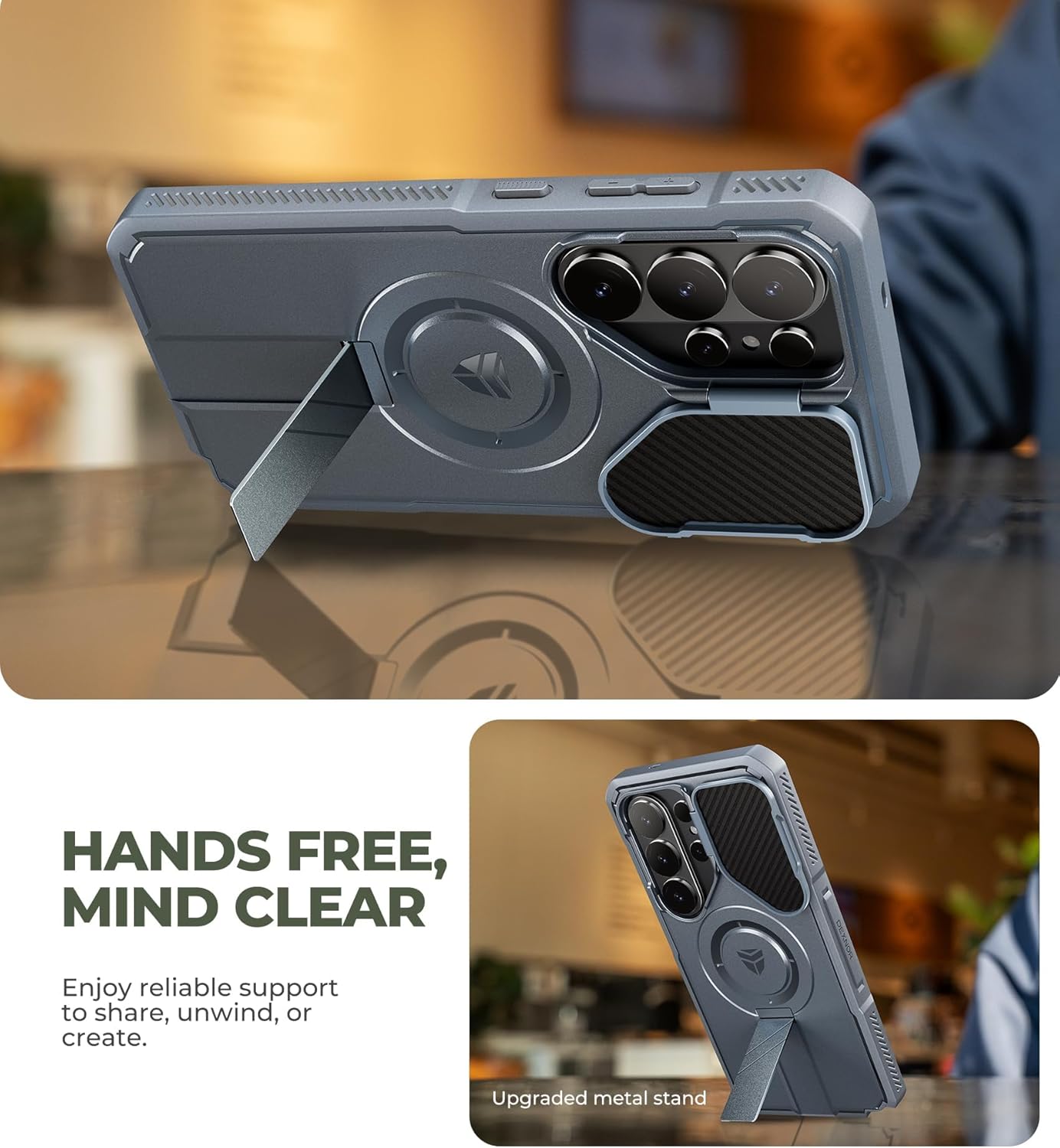 Dexnor Basic Case with Camera Cover and Adjustable Kickstand for Samsung DEMO