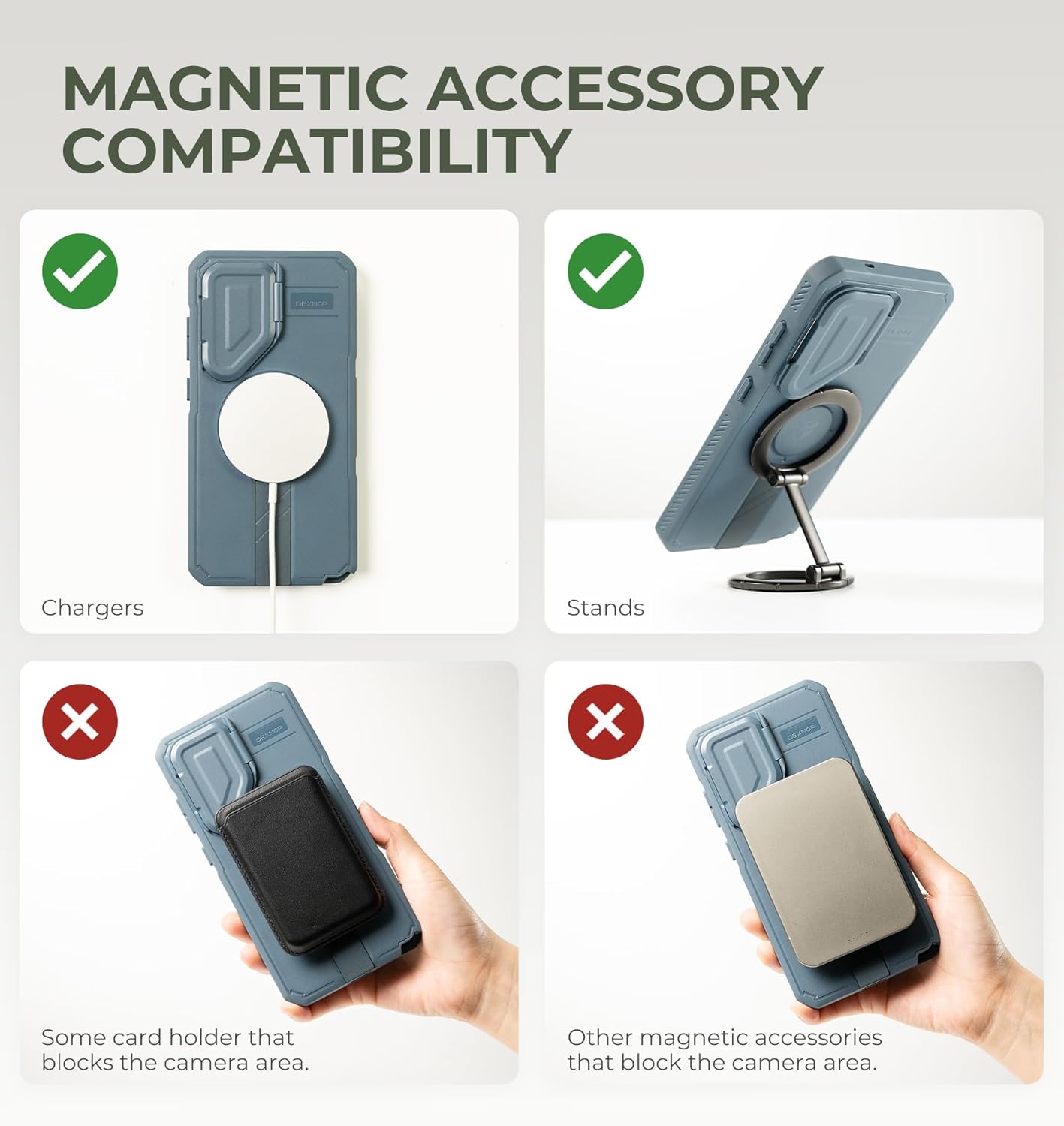 Dexnor Basic Case with Camera Cover and Adjustable Kickstand for Samsung DEMO