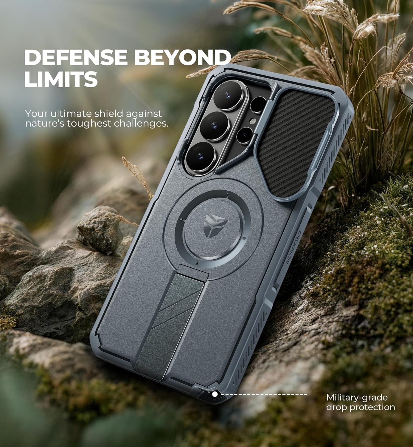 Dexnor Basic Case with Camera Cover and Adjustable Kickstand for Samsung DEMO