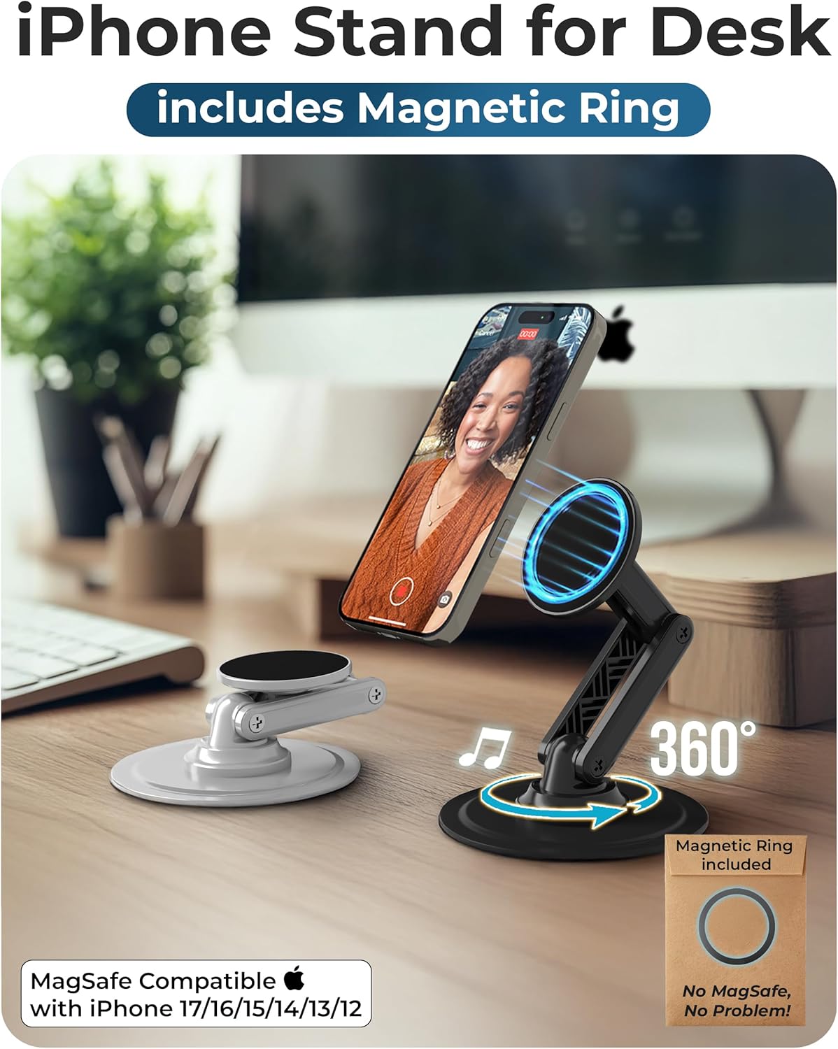 COOPER Magnetic Stands Phone Stand for Desk - Stealth Black Holder DEMO