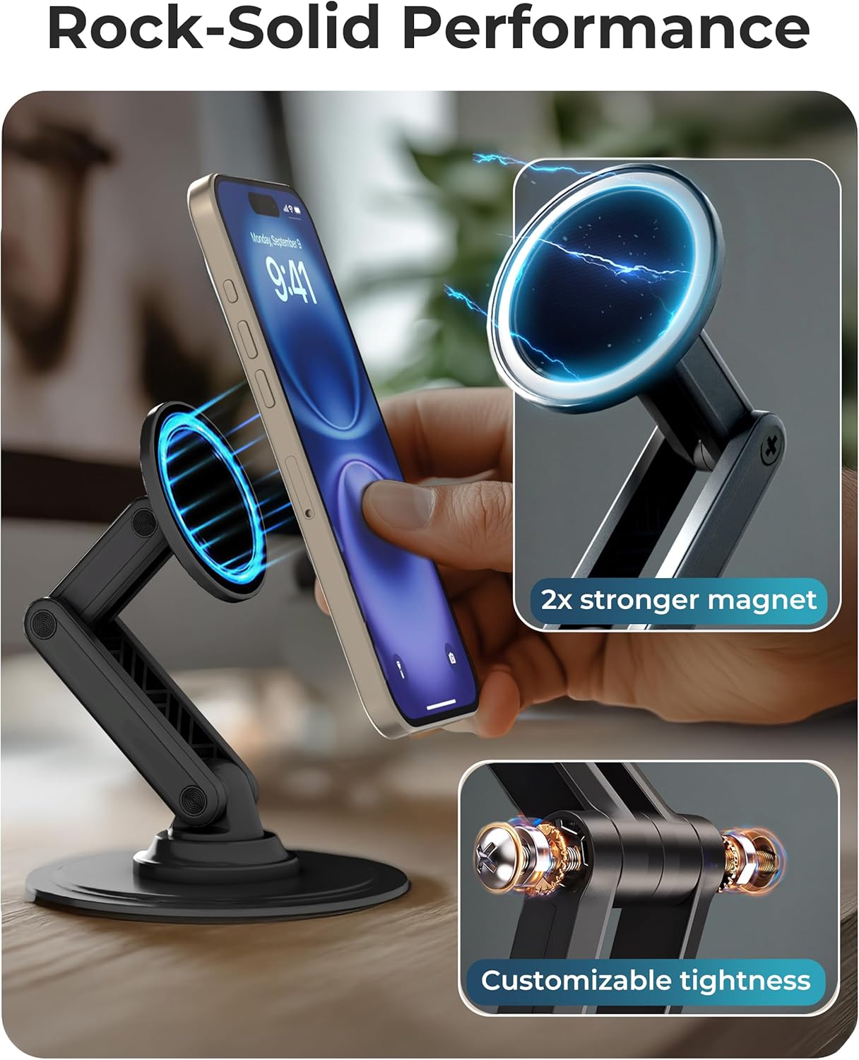 COOPER Magnetic Stands Phone Stand for Desk - Stealth Black Holder DEMO