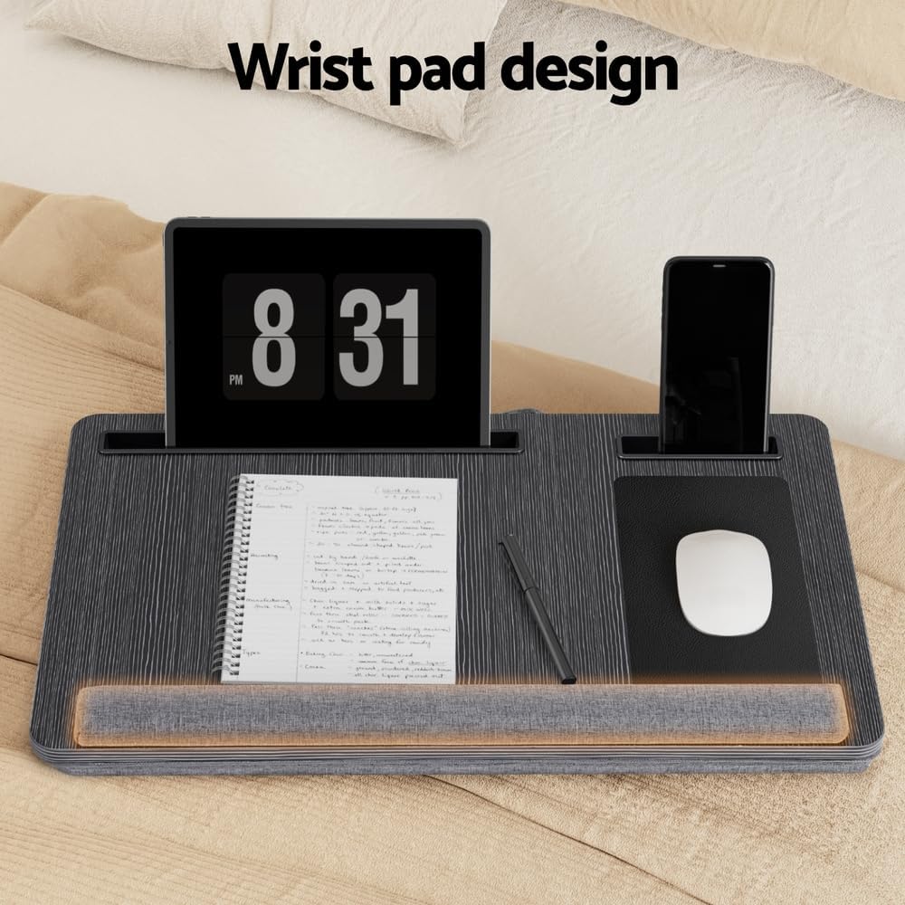 Artiss Portable Lapdesks Laptop Desk with Wrist Rest, Phone Slot & Mouse DEMO