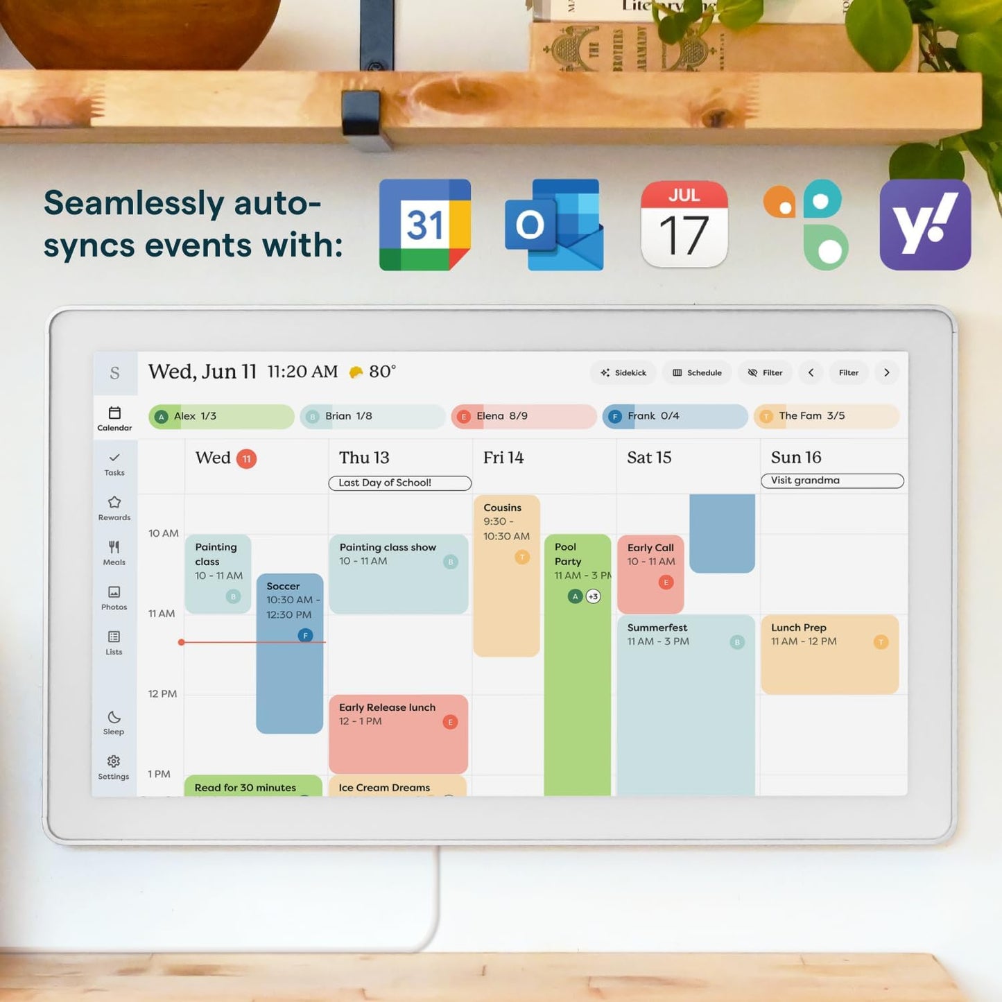 Skylight 27-Inch Smart Digital Calendar & Chore Chart Family Organizer Wall NEW