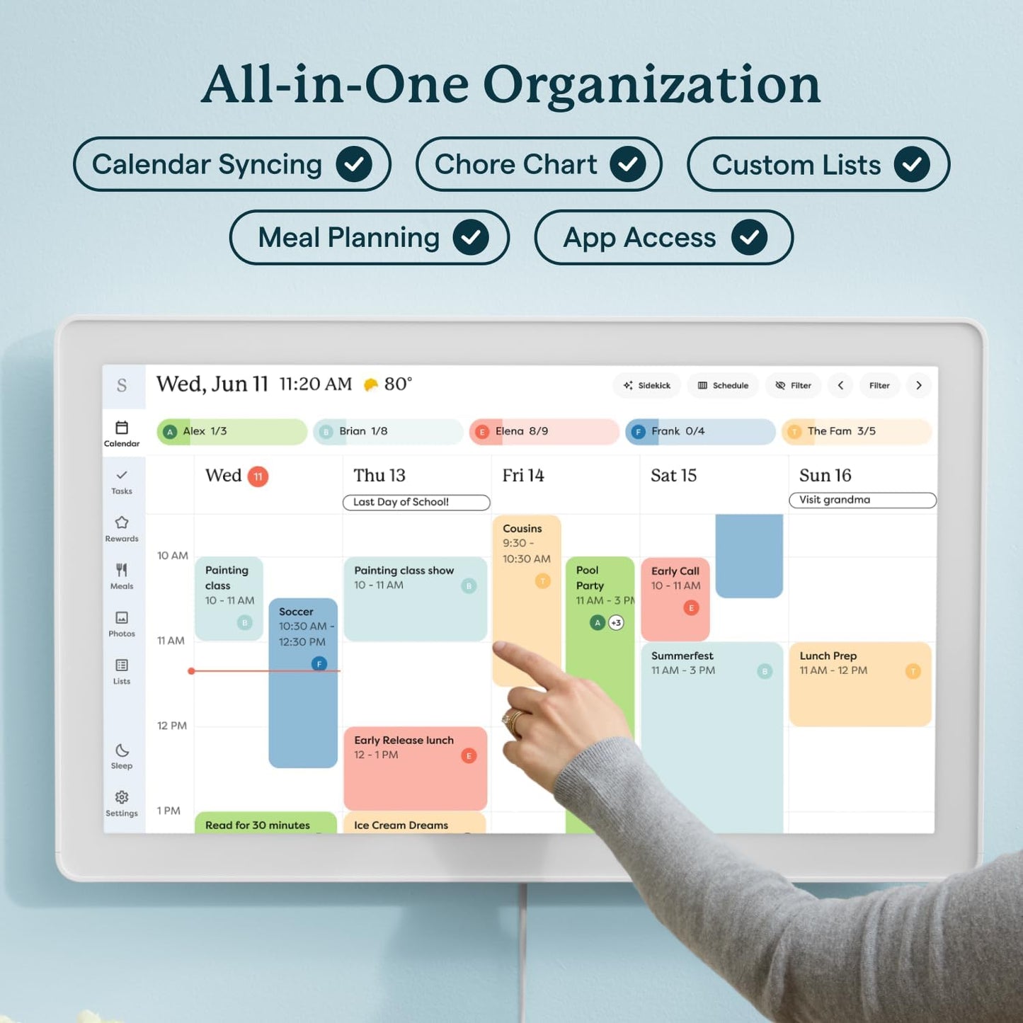 Skylight 27-Inch Smart Digital Calendar & Chore Chart Family Organizer Wall NEW