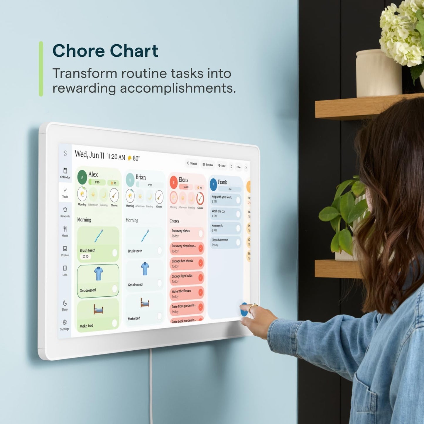 Skylight 27-Inch Smart Digital Calendar & Chore Chart Family Organizer Wall NEW
