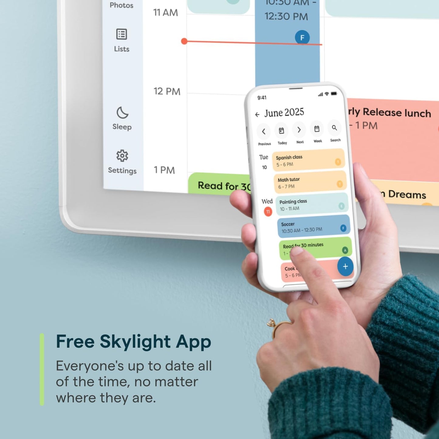 Skylight 27-Inch Smart Digital Calendar & Chore Chart Family Organizer Wall NEW