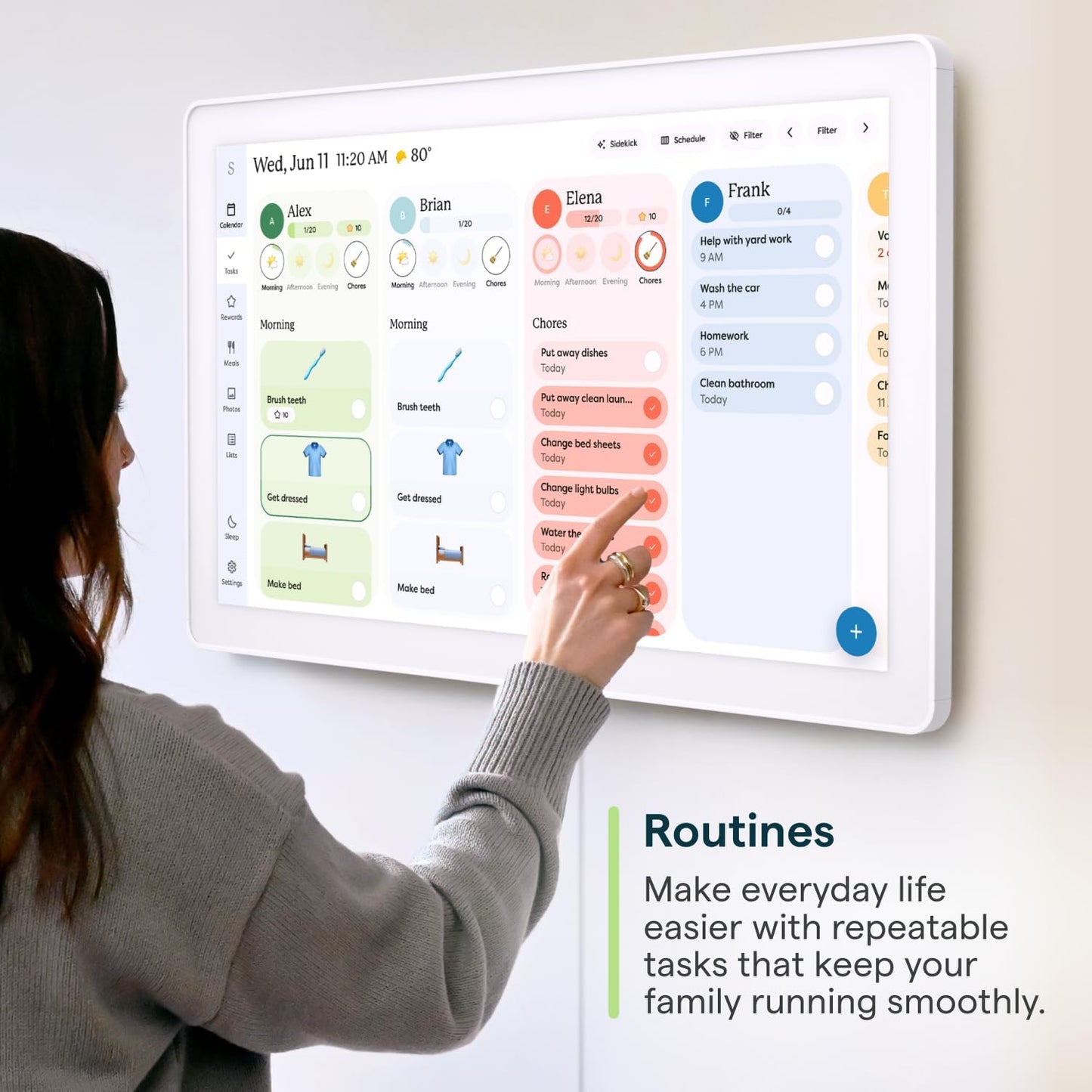 Skylight 27-Inch Smart Digital Calendar & Chore Chart Family Organizer Wall NEW
