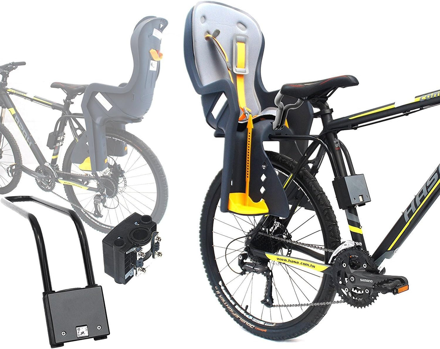CyclingDeal Aluminum Rear Child Bike Seat Carrier for Toddlers and Kids DEMO