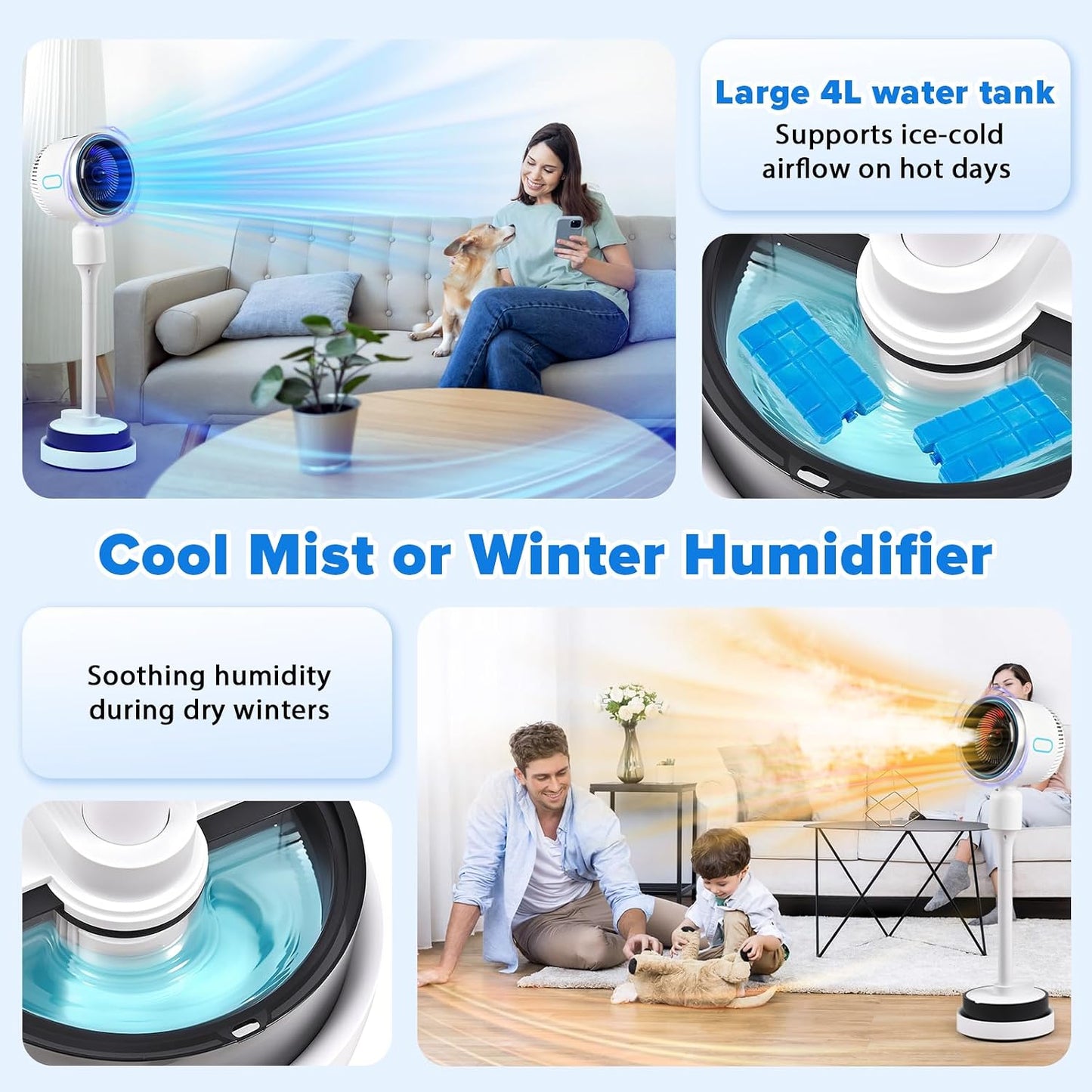 ADVWIN Air Heating Purifier with Humidifier, Negative Ion Filtration, for DEMO