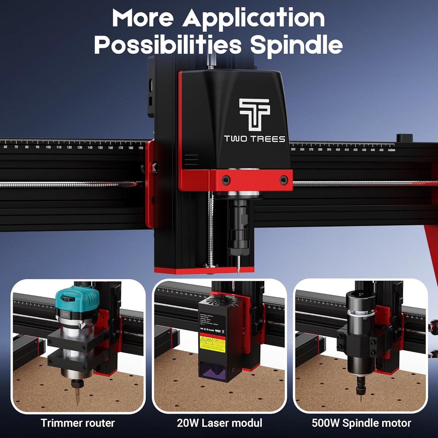 Twotrees NEMA 57 Closed-Loop Stepper Motor CNC Router Engraving Tool Blue DEMO
