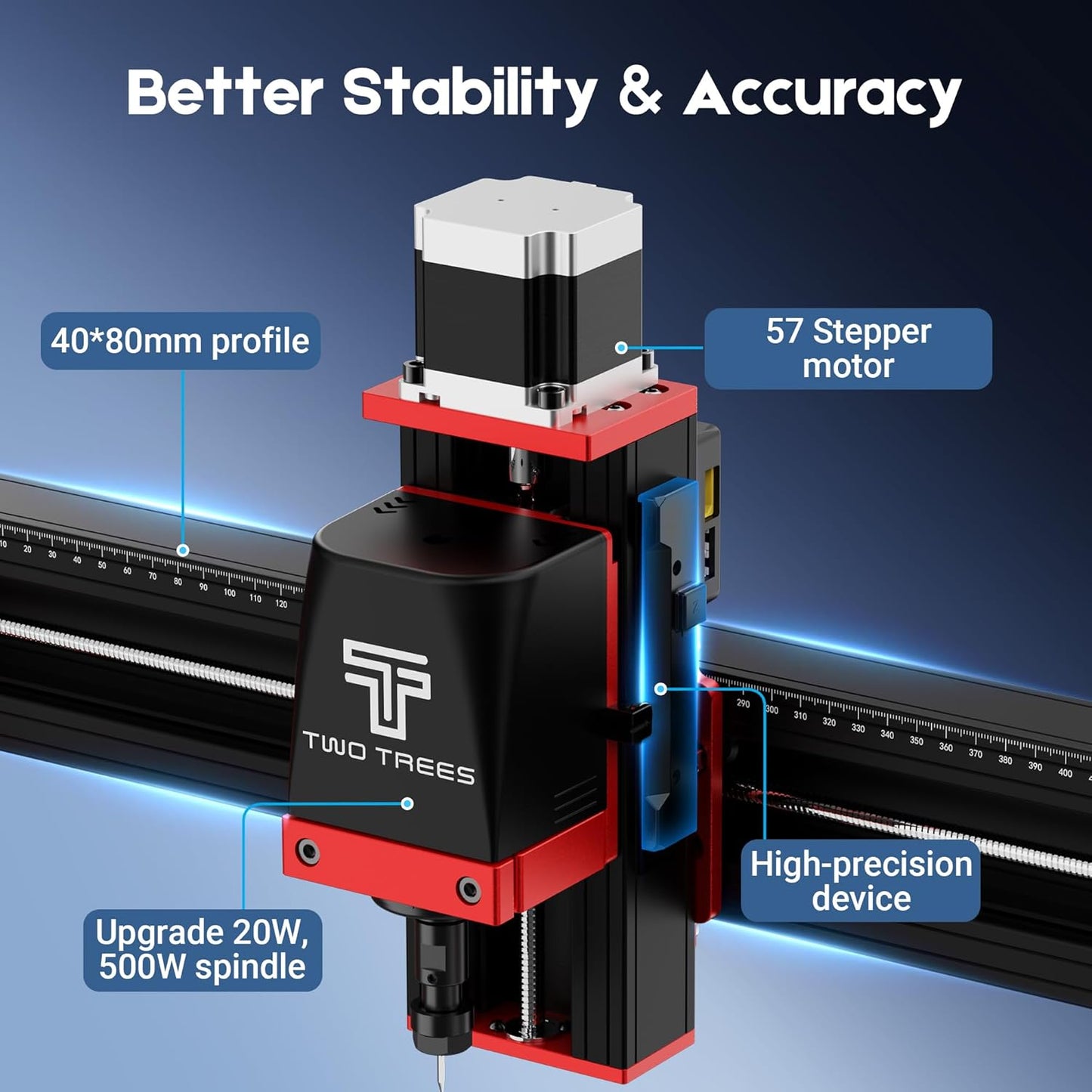 Twotrees NEMA 57 Closed-Loop Stepper Motor CNC Router Engraving Tool Blue DEMO