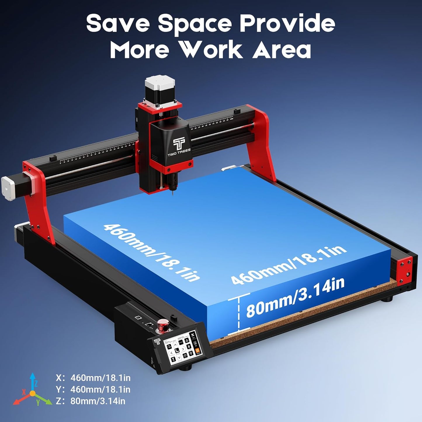 Twotrees NEMA 57 Closed-Loop Stepper Motor CNC Router Engraving Tool Blue DEMO