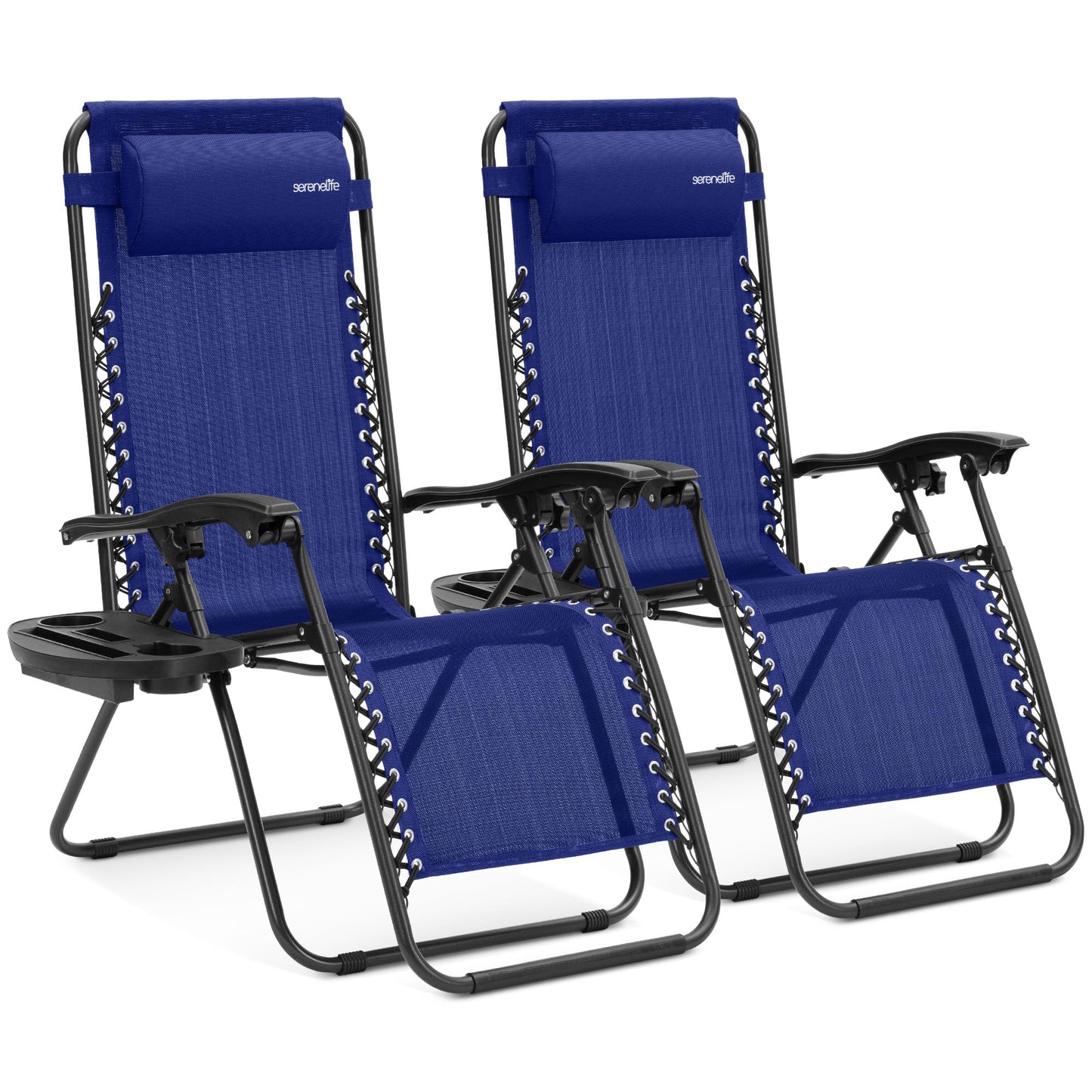 SereneLife Adjustable Chairs Steel Mesh Recliner Chair in Blue, One Size DEMO
