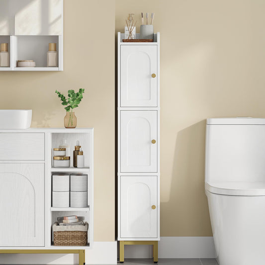 Hzuaneri Slim Bathroom Storage Cabinet Narrow Organizer Floor 20 x 108.5 DEMO