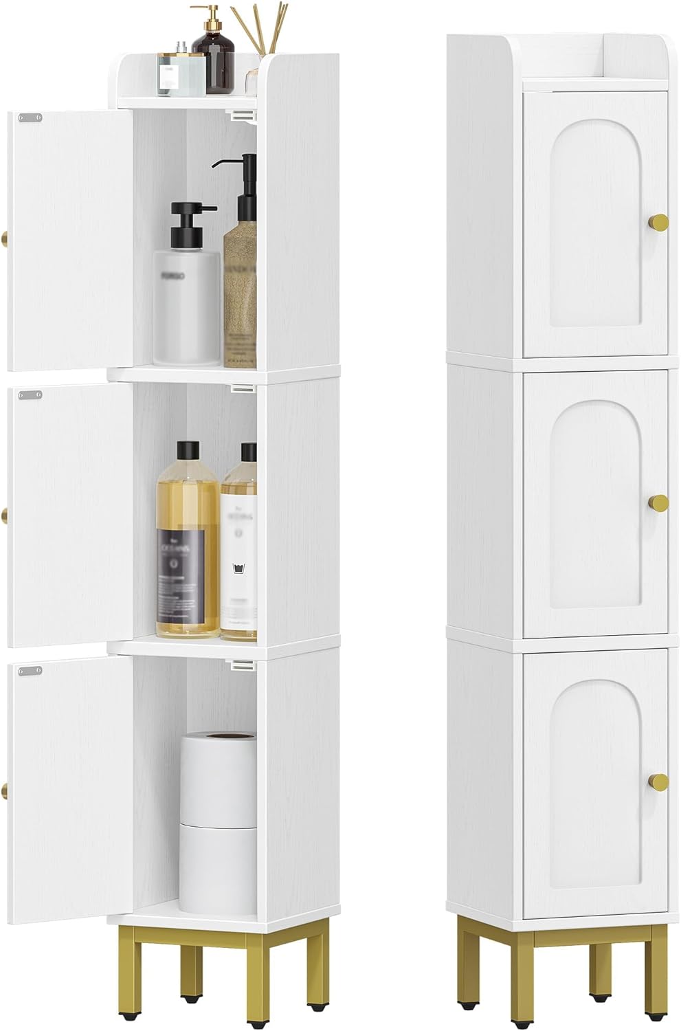 Hzuaneri Slim Bathroom Storage Cabinet Narrow Organizer Floor 20 x 108.5 DEMO