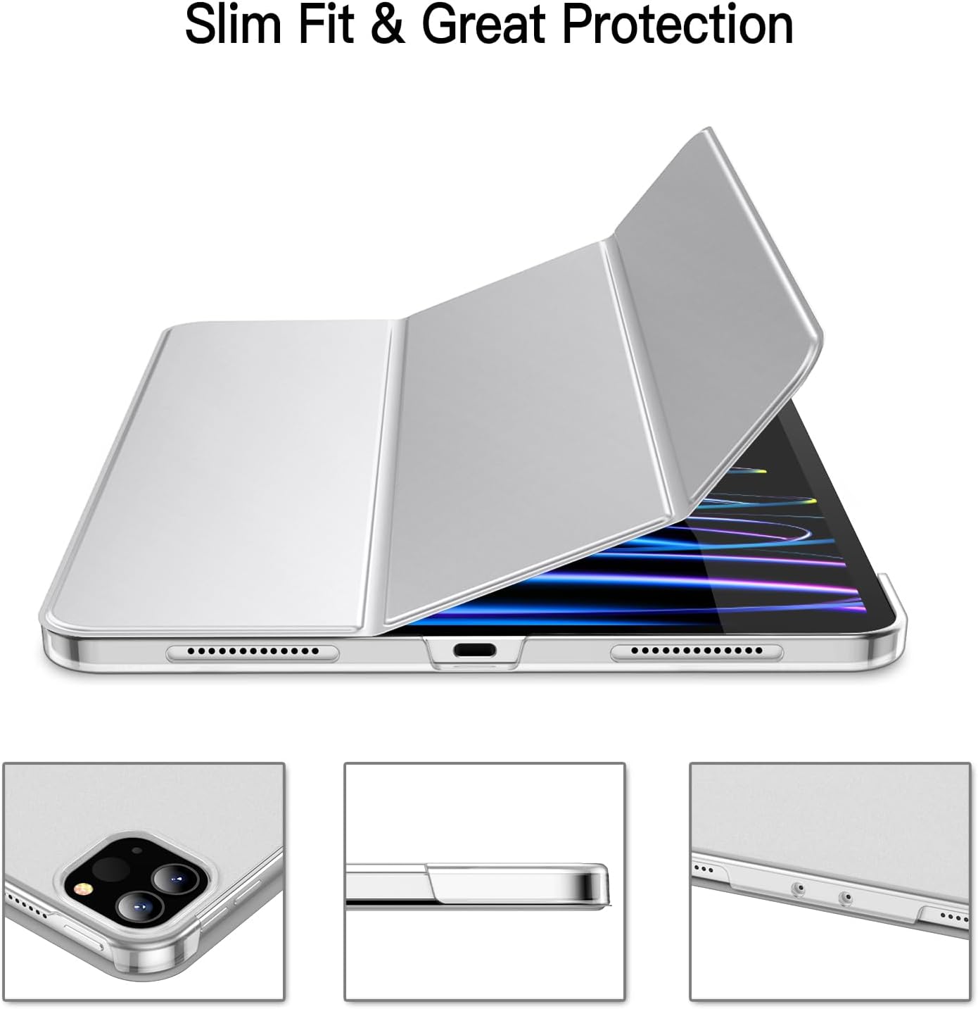 JETech Silver Cases iPad Pro 11-Inch 2022, 2021, 2020, 2018 Protective Case DEMO