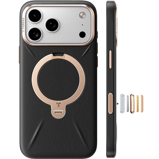 TORRAS Organic Basic Cases Leather iPhone 17 Pro Max Case with Stand, DEMO