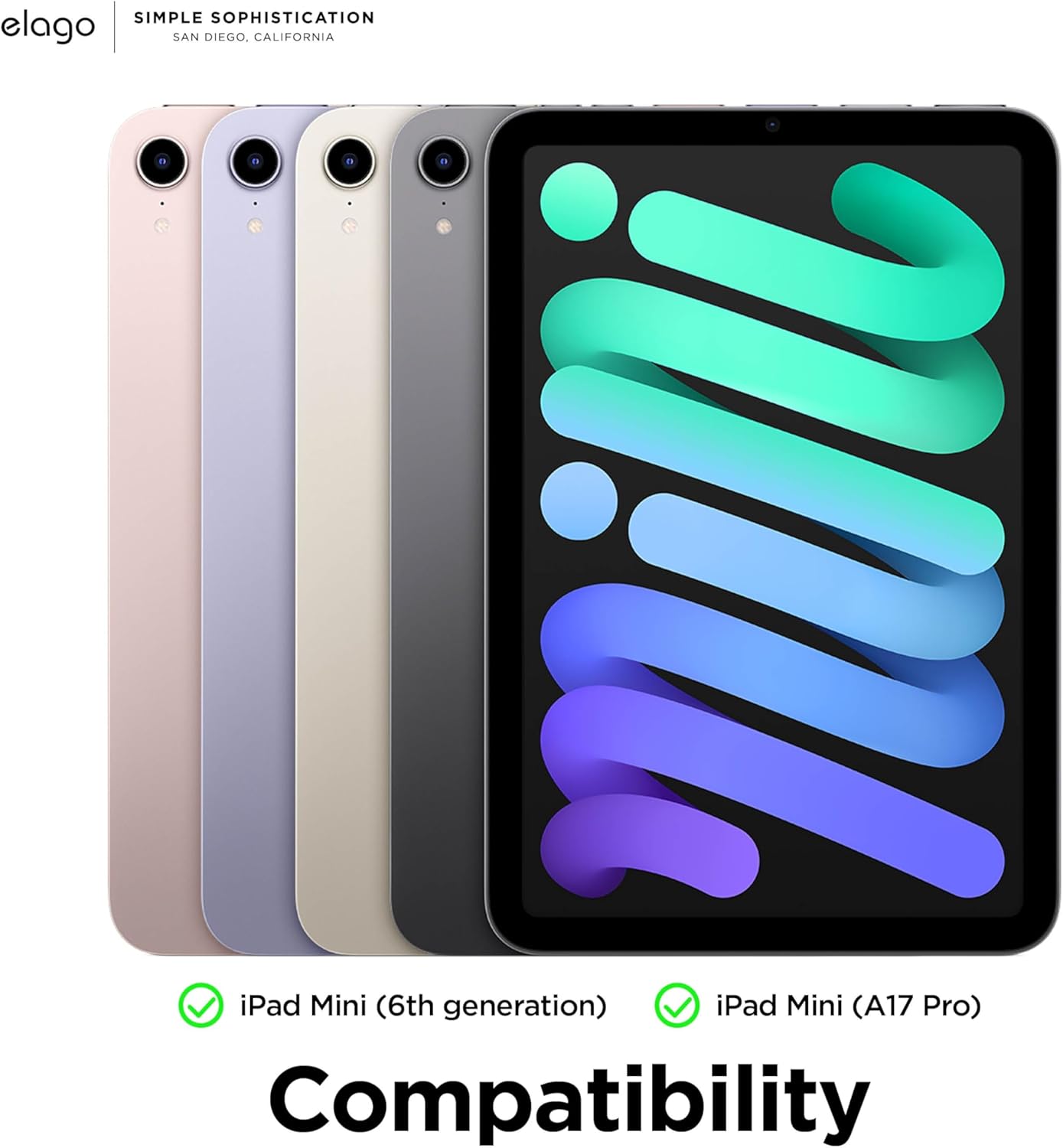 elago Magnetic Cases Folio Case for iPad mini 8.3 inch, Dark Grey DEMO