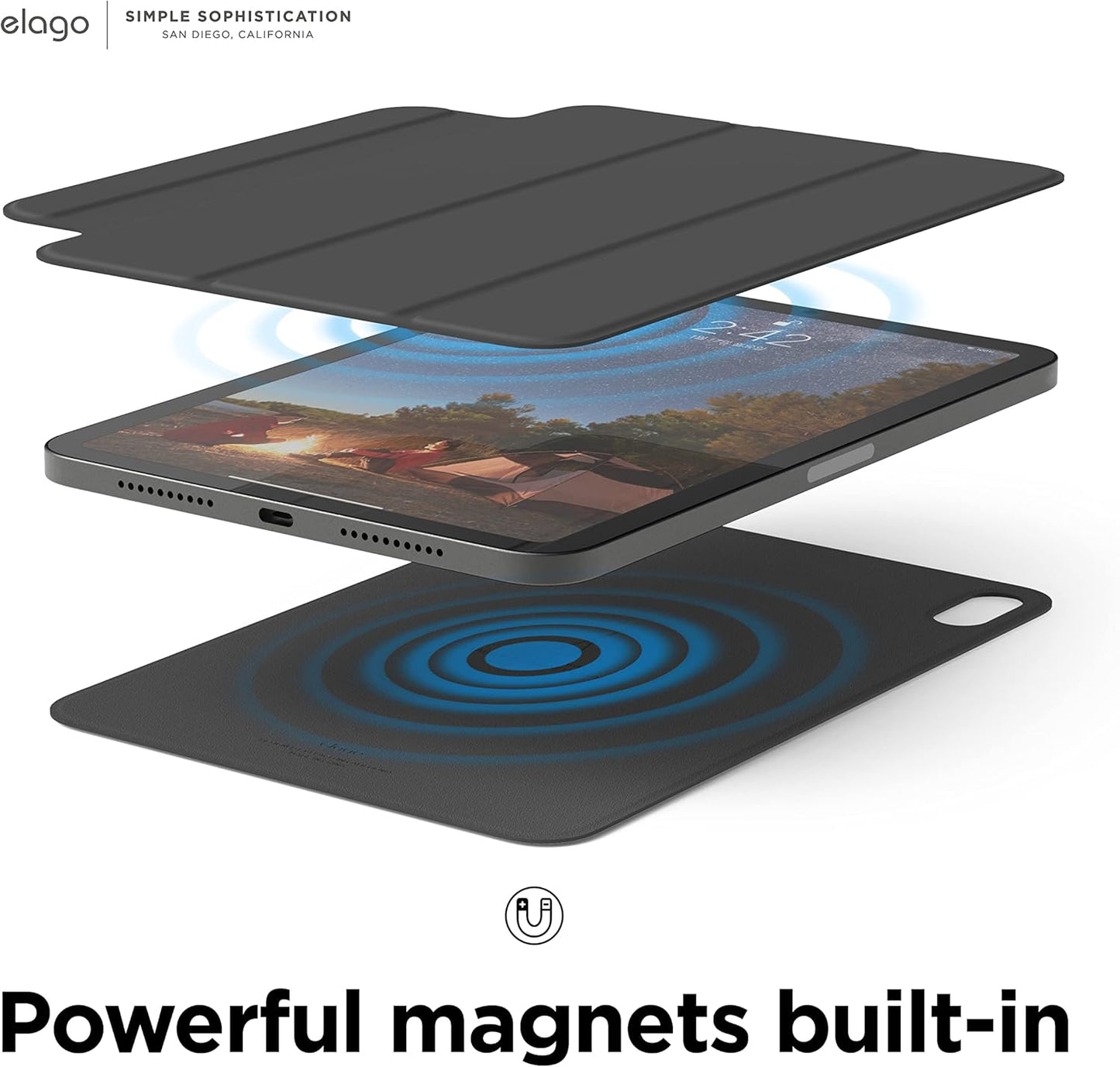 elago Magnetic Cases Folio Case for iPad mini 8.3 inch, Dark Grey DEMO